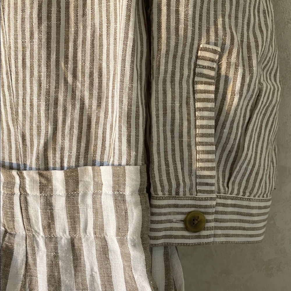 J. Jill Love Linen Striped 3/4 Sleeve Dress With Earrings - ALL NWT - Picture 6 of 16